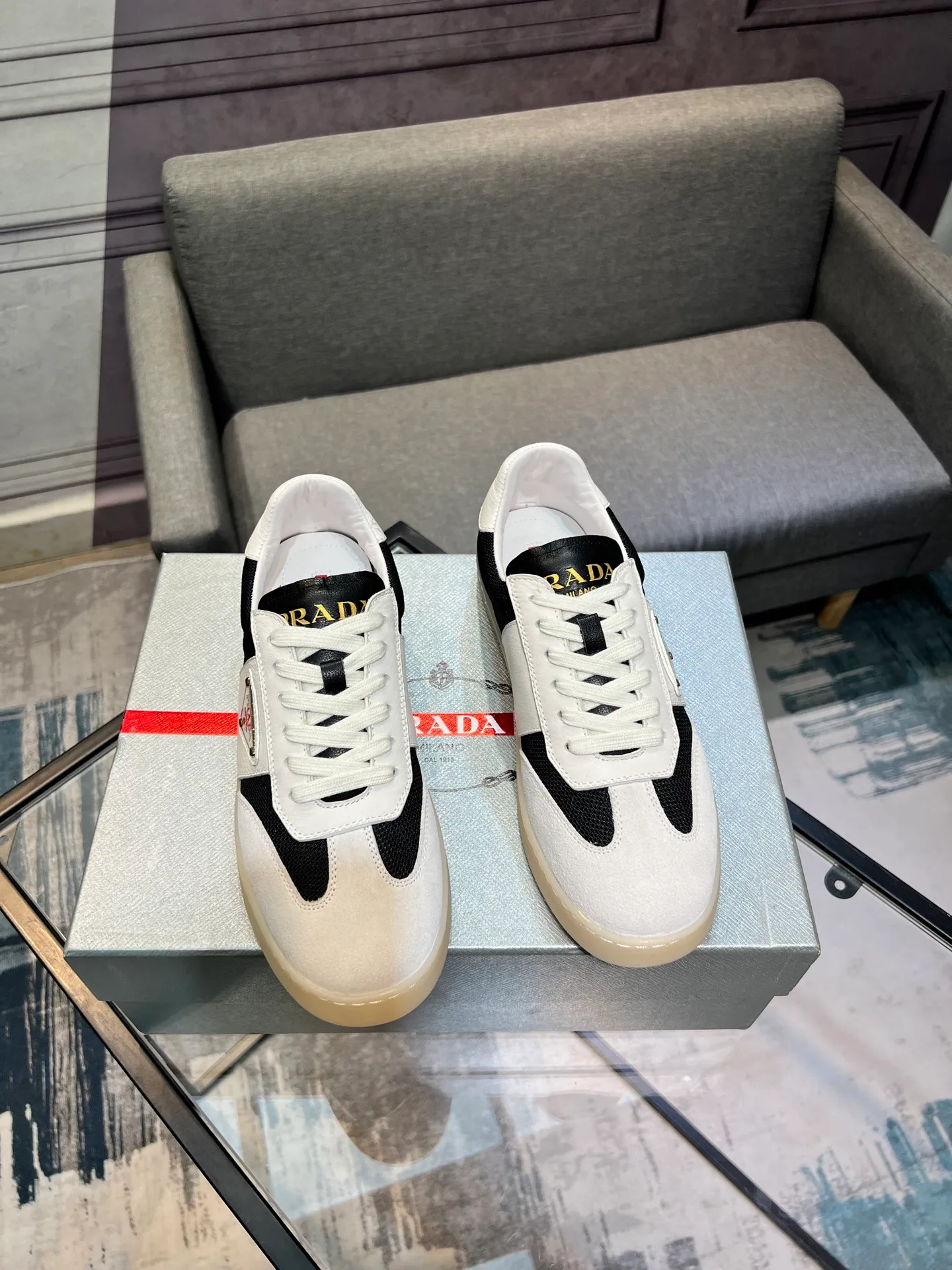 Men's shoes 💰540 [PRADA] Men's shoes are popular in the counter, official website synchronization, 1 high-quality shipment ✔️ Original frosted cowhide + cowhide lining, 1🆚1 replica, original sole, 38-45 (45 customized, non-refundable)